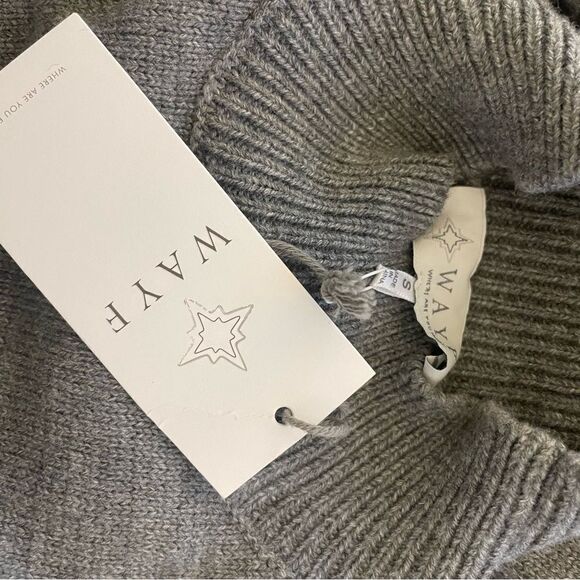 WAYF Grey Puff Sleeve Sweater Dress Size Small - Picture 9 of 11